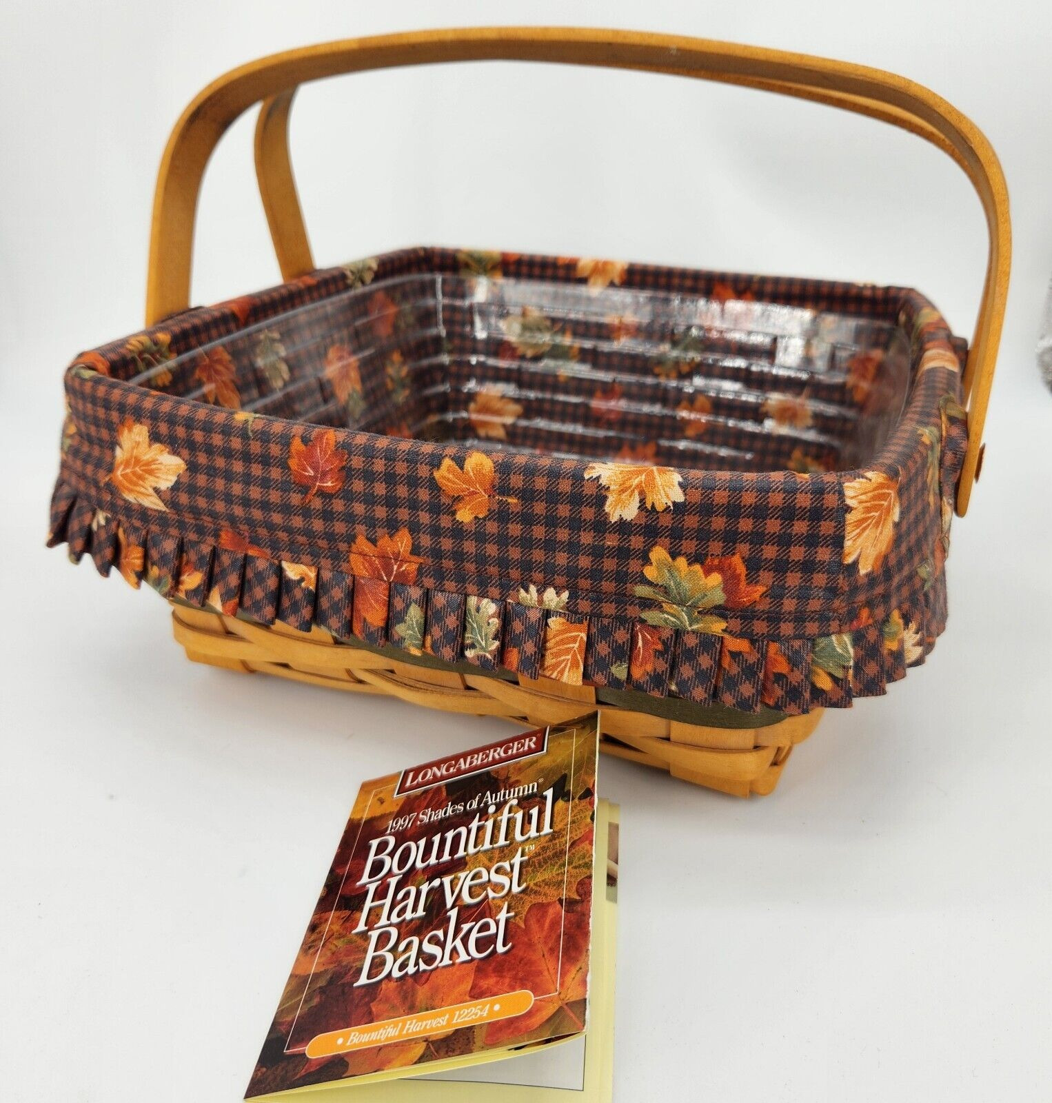 Longaberger 1998 Bountiful Harvest Basket Set+Protector+Liner FALL AUTUMN TABLE