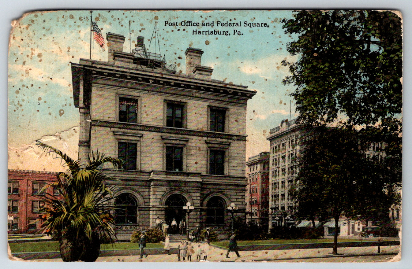 c1910s Post Office Federal Square Harrisburg PA Antique Postcard