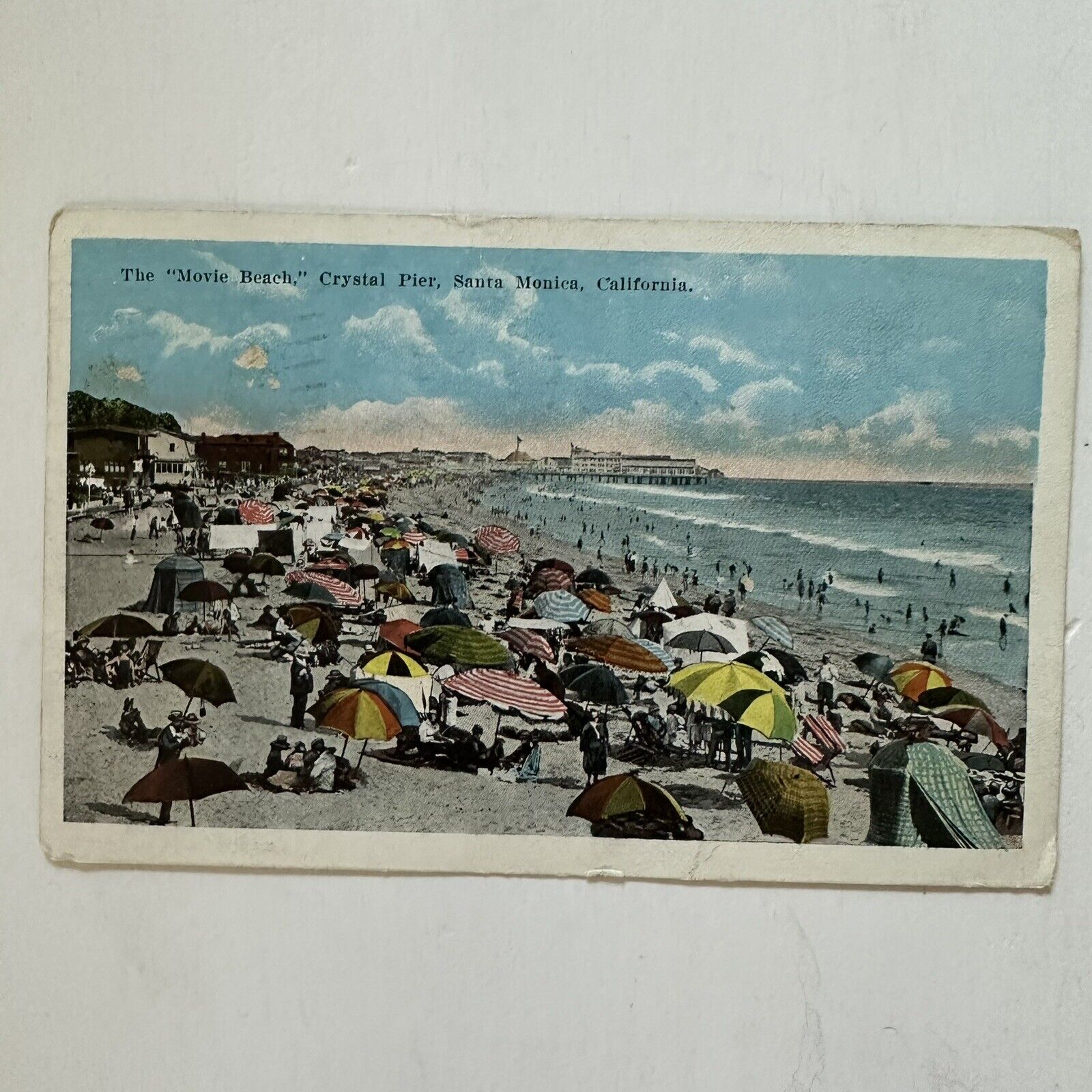 Santa Monica California Bird\'s Eye View Of Pleasure Pier Postcard 1923