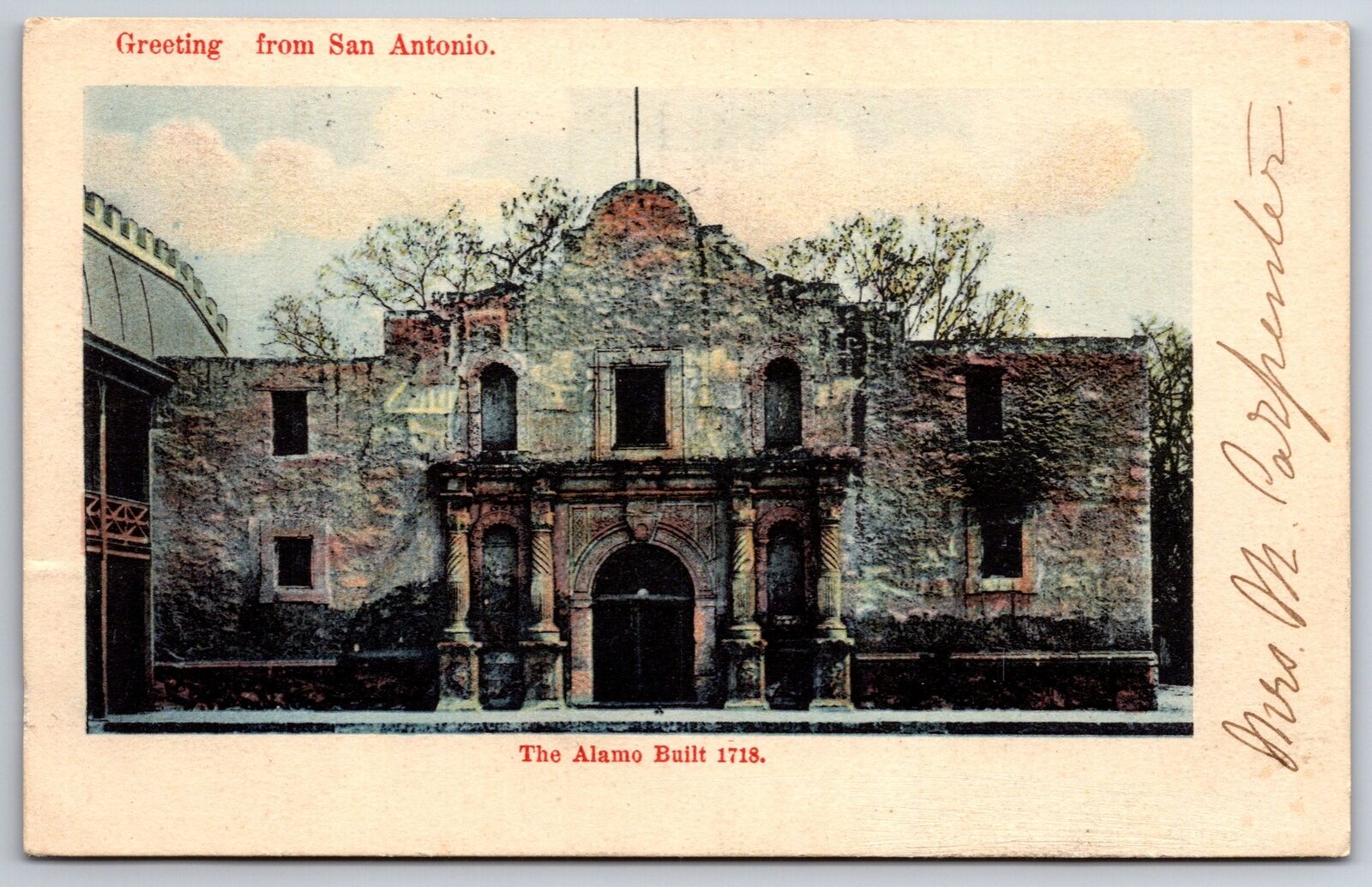 San Antonio Texas~The 1718 Alamo~1906 Postcard