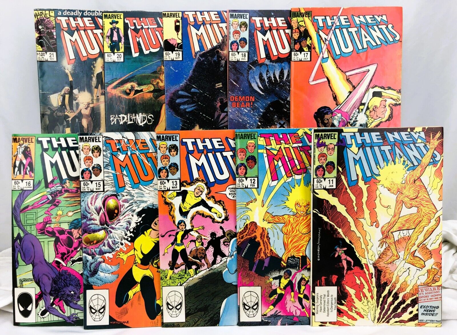 New Mutants #11-13, 15-21 (1984, Marvel) 10 Issue Lot