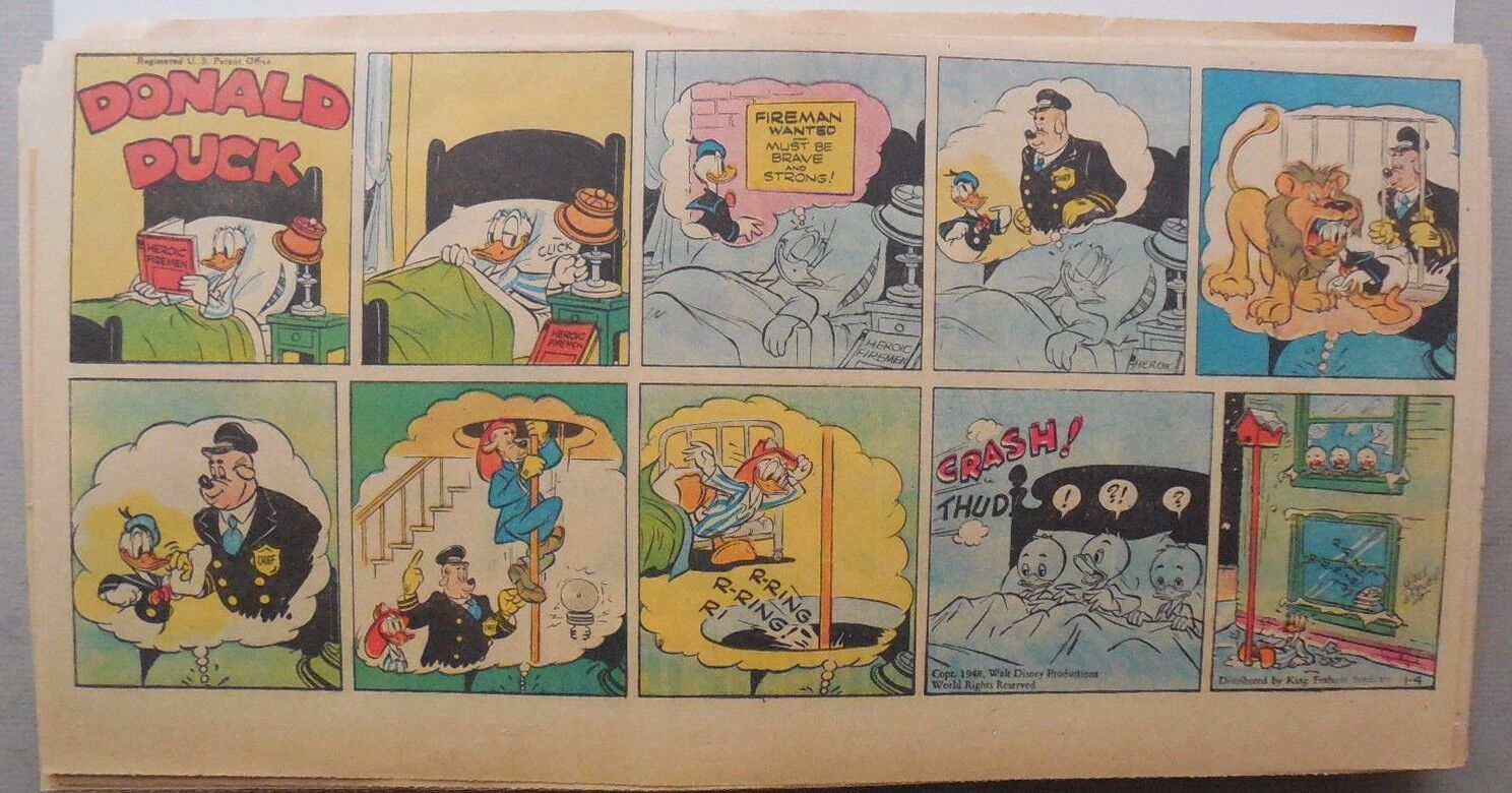 (38) Donald Duck Sunday Pages by Walt Disney from 1948 Third Page Size 