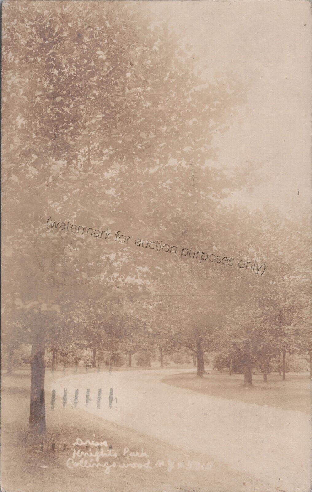 Collingswood, NJ: RPPC Knights Park 1934 - Camden New Jersey Real Photo Postcard
