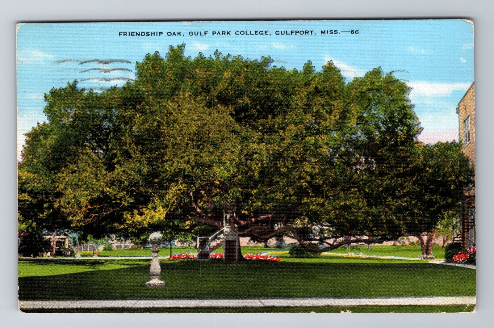 Gulfport MS-Mississippi, Oak, Gulf Park College, Vintage c1942 Souvenir Postcard
