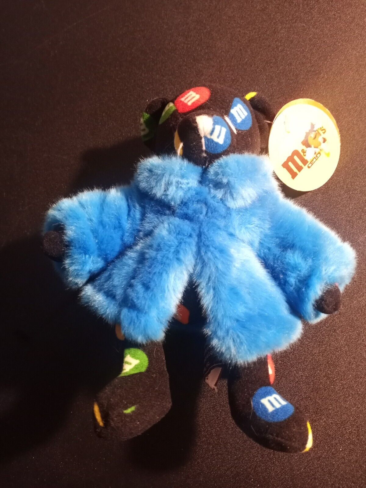 NEW M & M\'s World Black M&M Pattern Teddy Bear & Blue Coat Stuffed Plush 7\