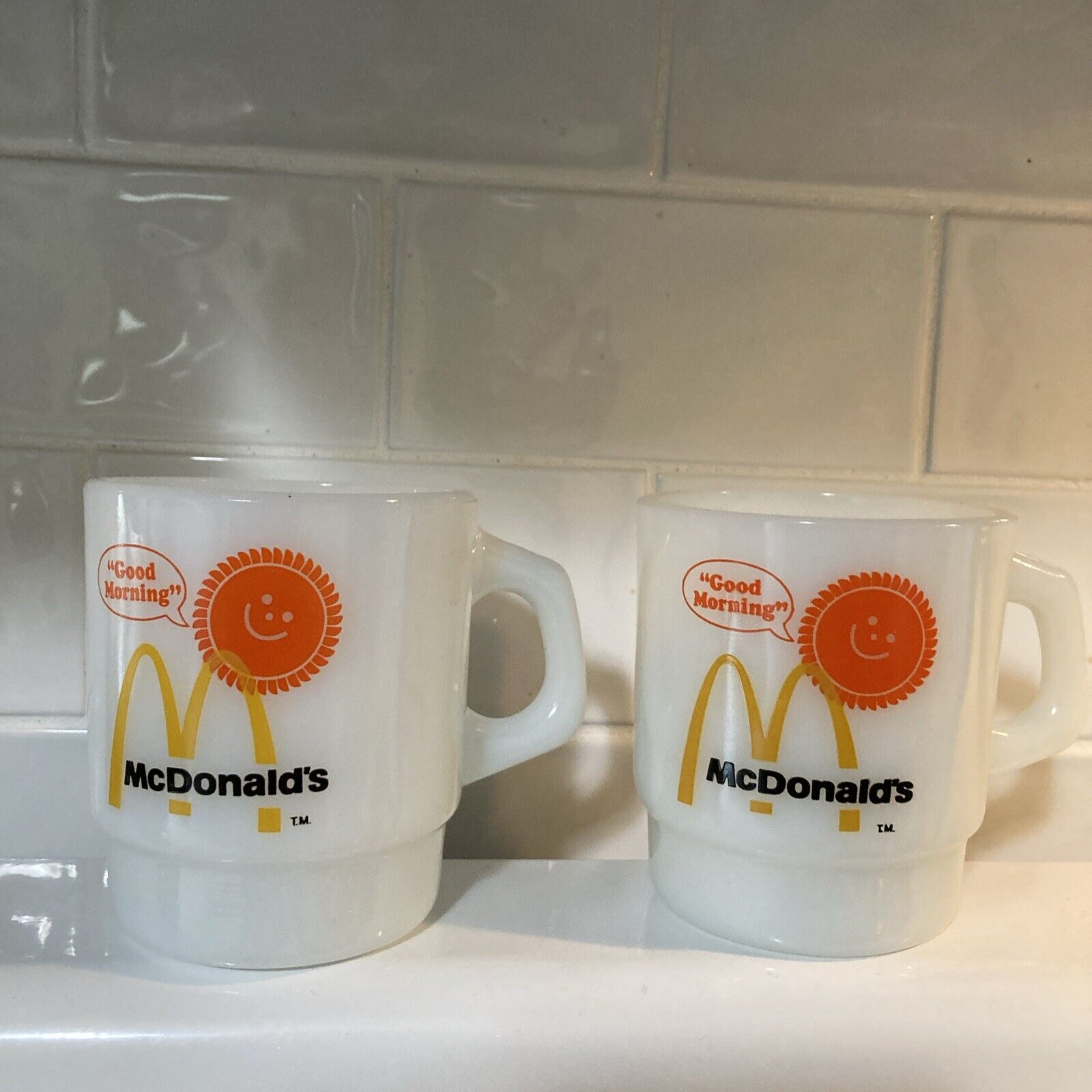 Vintage McDonald’s Fire King  Anchor Hocking mugs set of 2 great condition