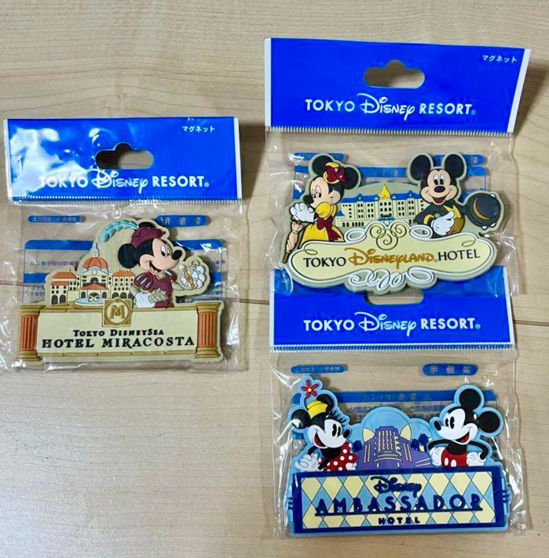 Disney Hotel Magnet Set Mickey & MInnie Tokyo Disneysea Hotel Miracosta  Japan