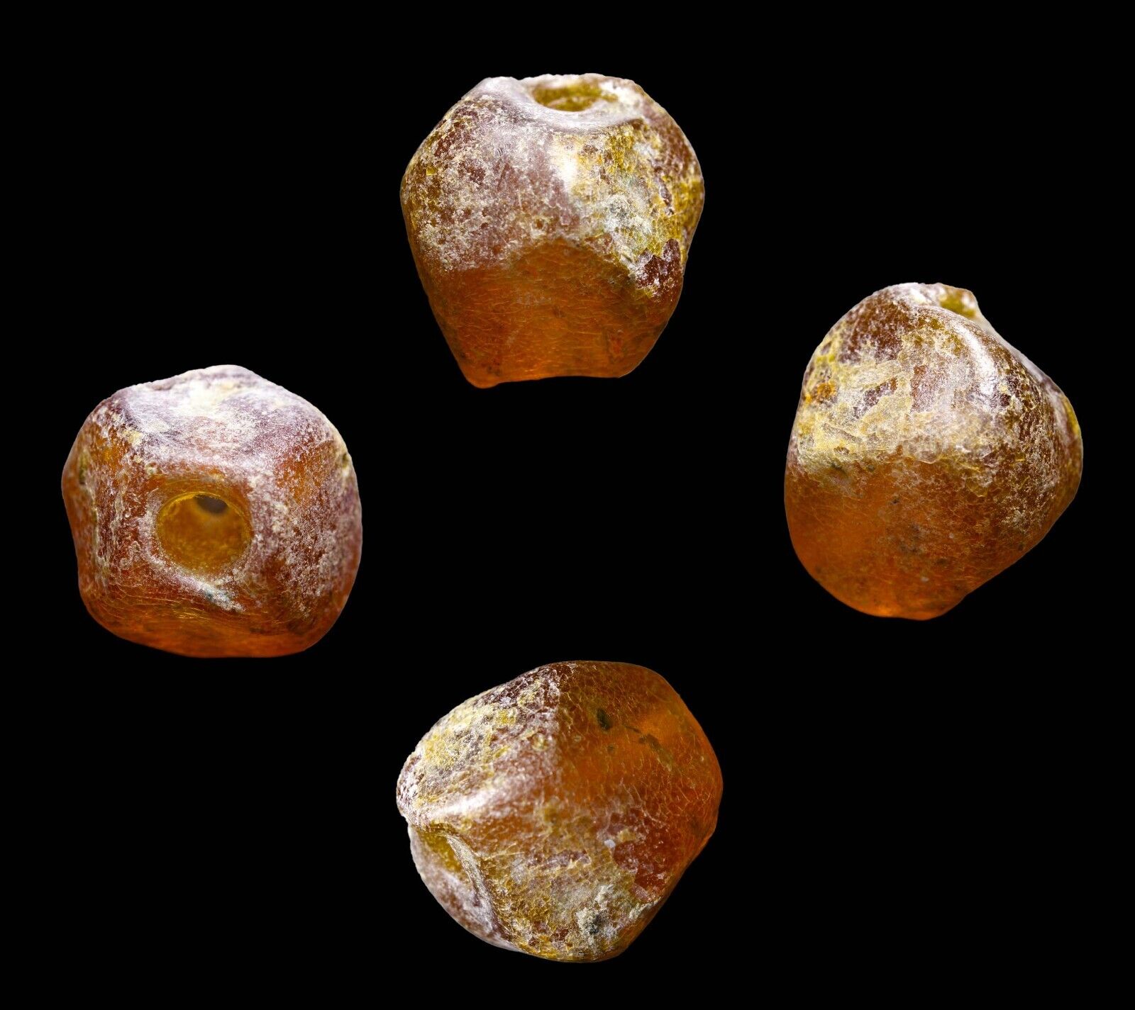 CERTIFIED AUTHENTIC Ancient 1000 Years Old Ancient Roman Amber Pentagon Bead COA