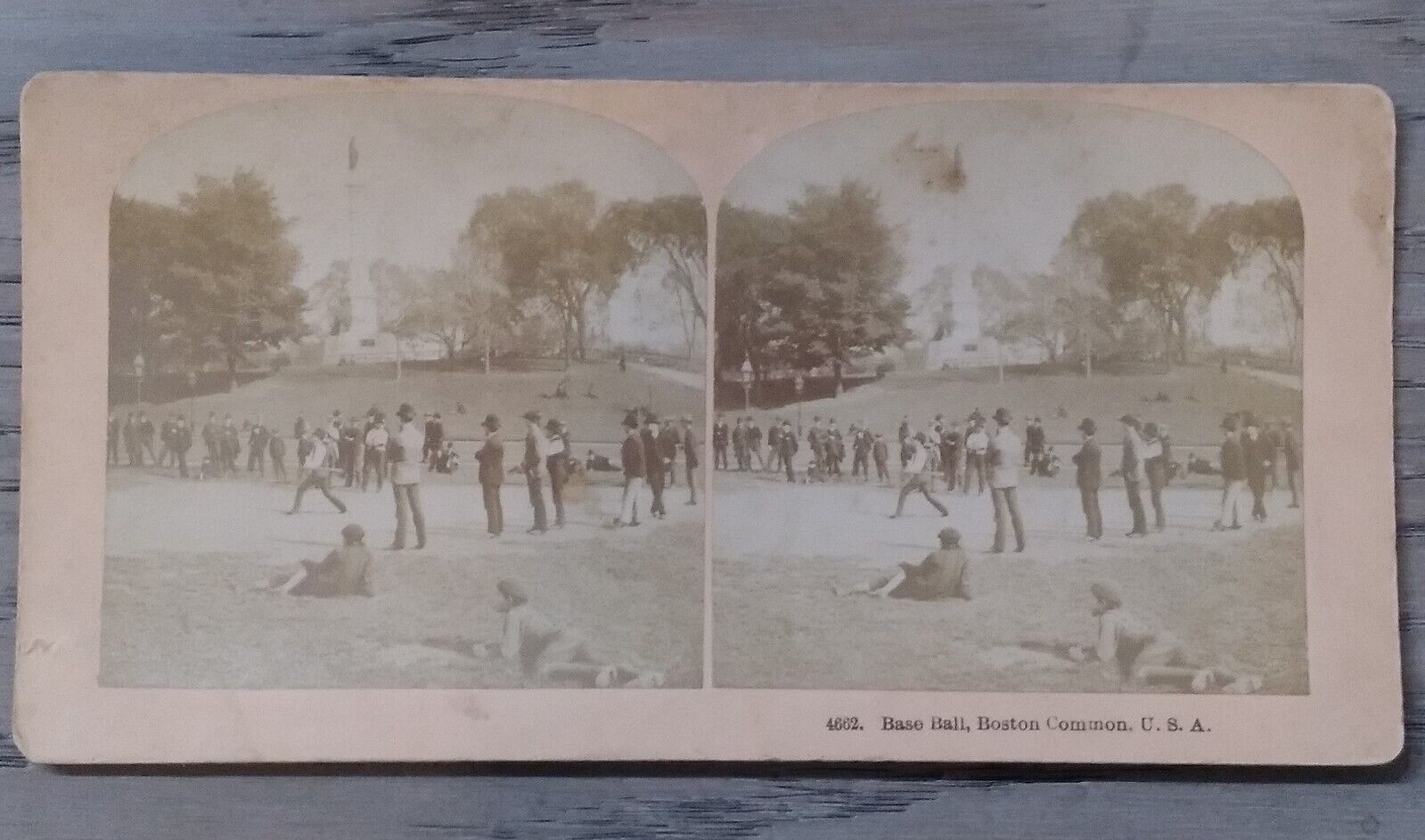 1880\'s Baseball Game at Boston Common Stereoview RARE
