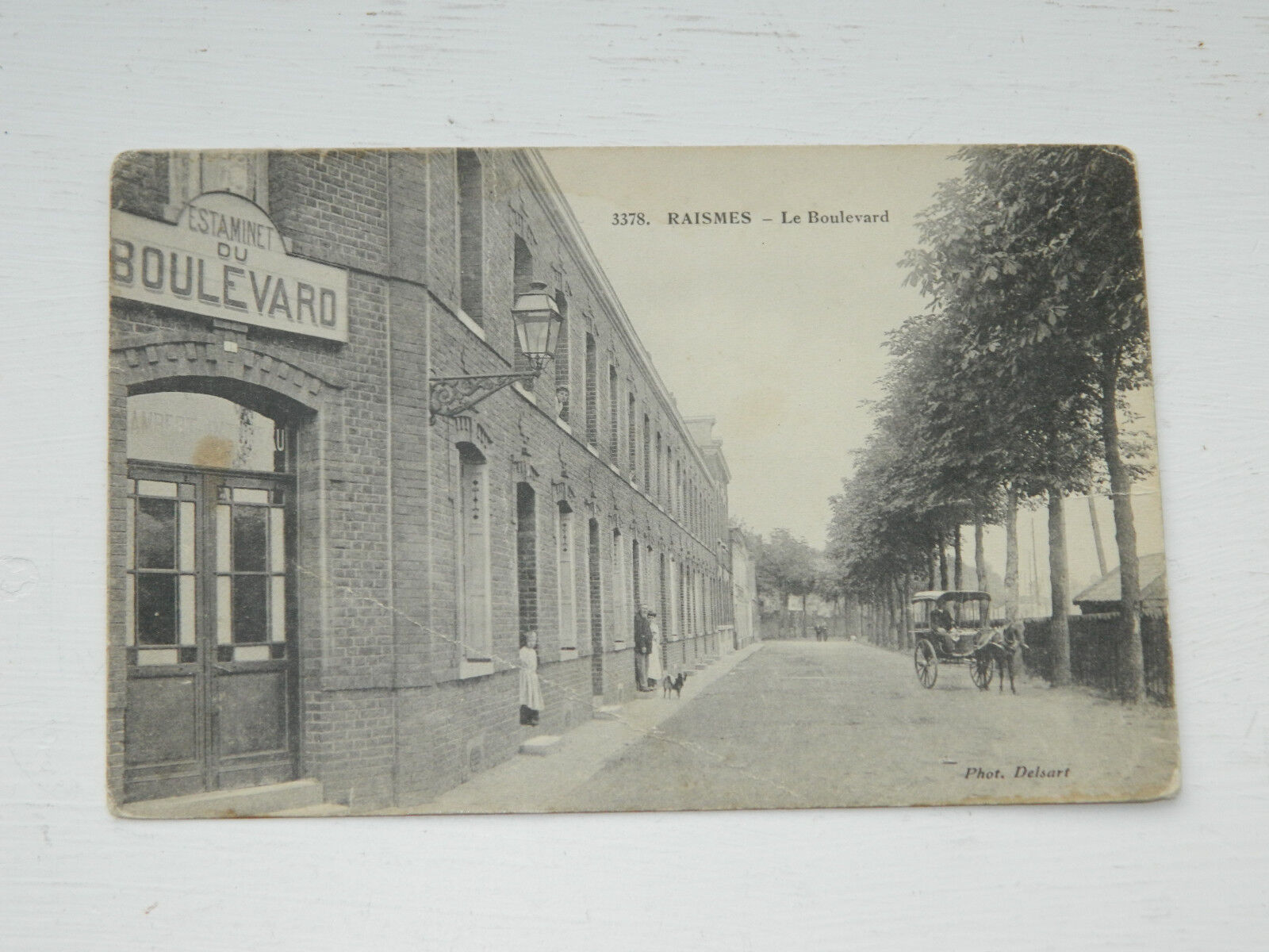 Antique Vintage French Post Card 3378 Raismes Le Boulevard