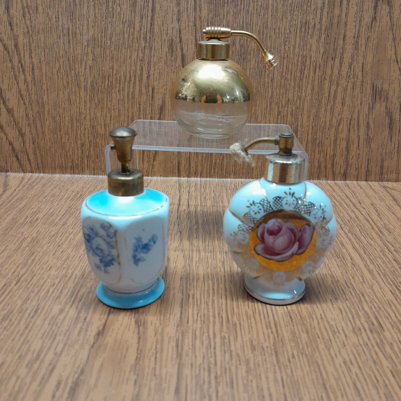 Lot of  3 Vintage Perfume Bottles/Atomisers Classy Beauty