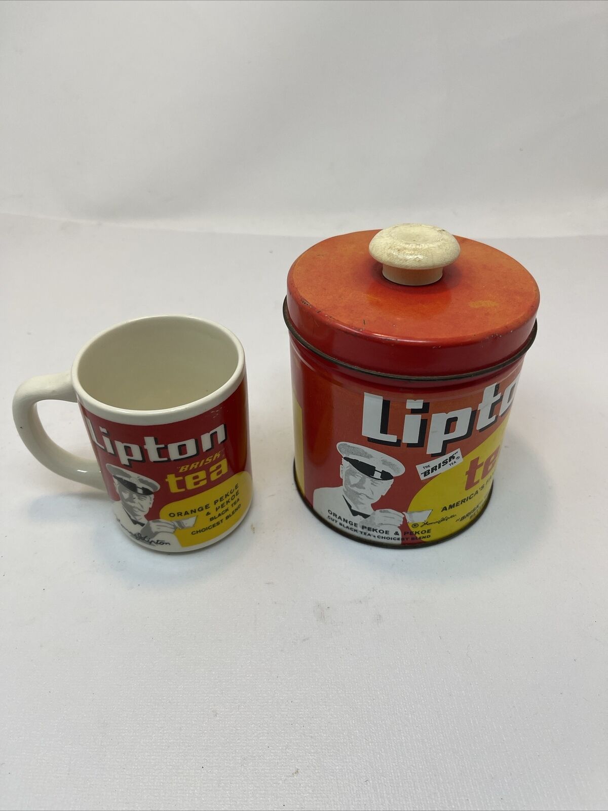 Vintage Lipton Tea Promo Tin Canister & Mug