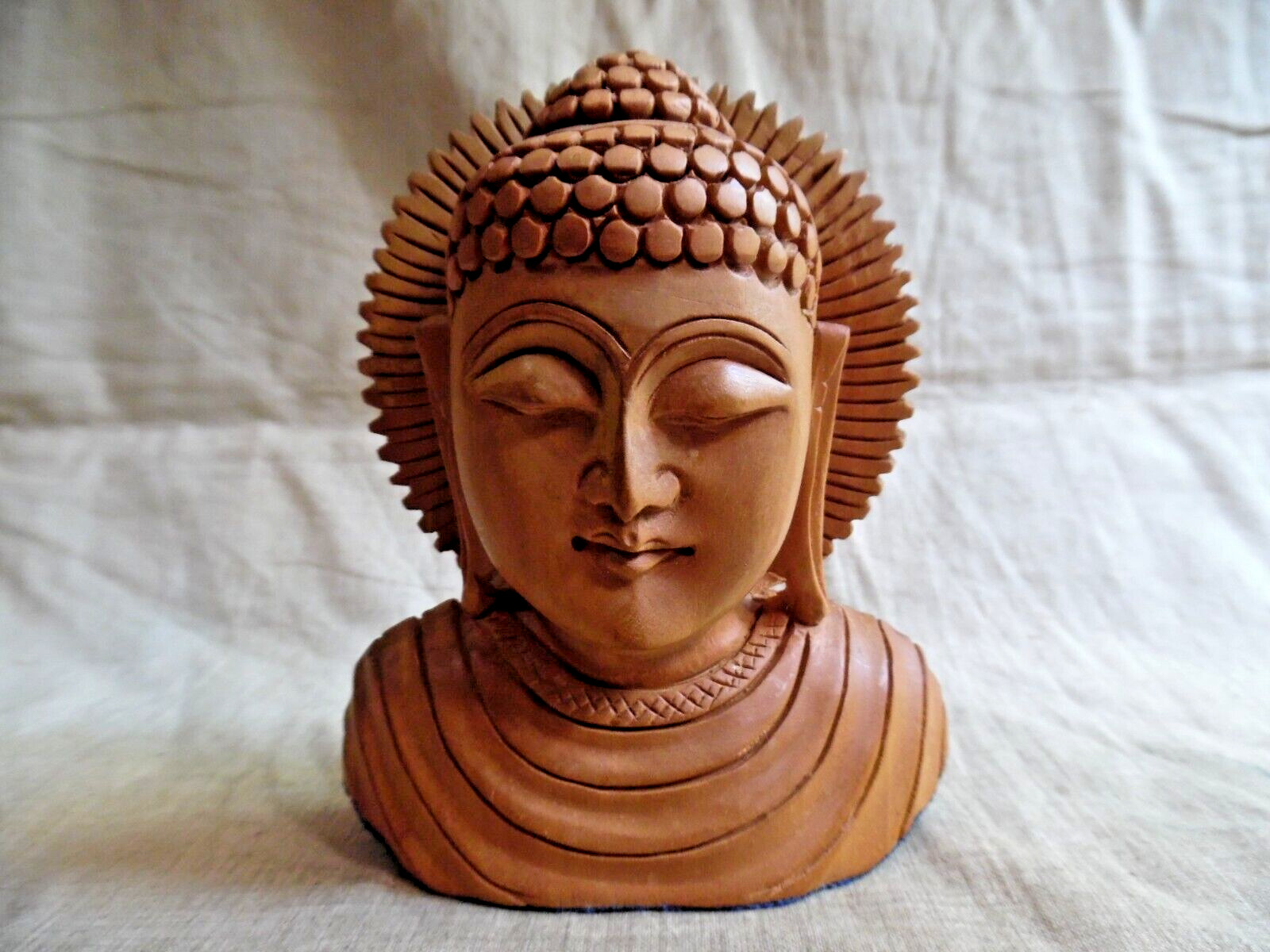 Vintage Buddha Carved Wood