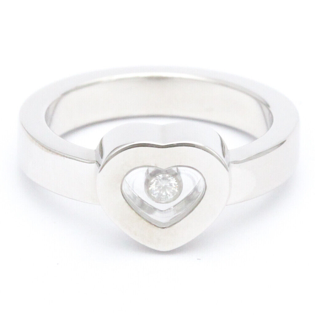 Chopard Happy Diamond Heart Ring No. 10 K18 White Gold Wg 82/4354-20 Polished