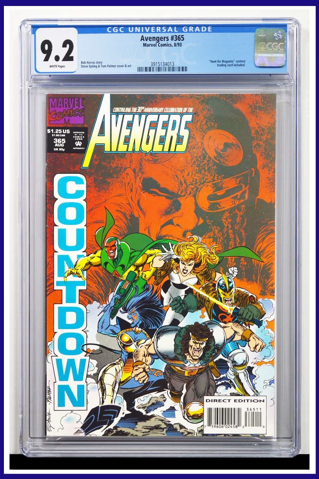 Avengers #365 CGC Graded 9.2 Marvel August 1993 White Pages Comic Book.