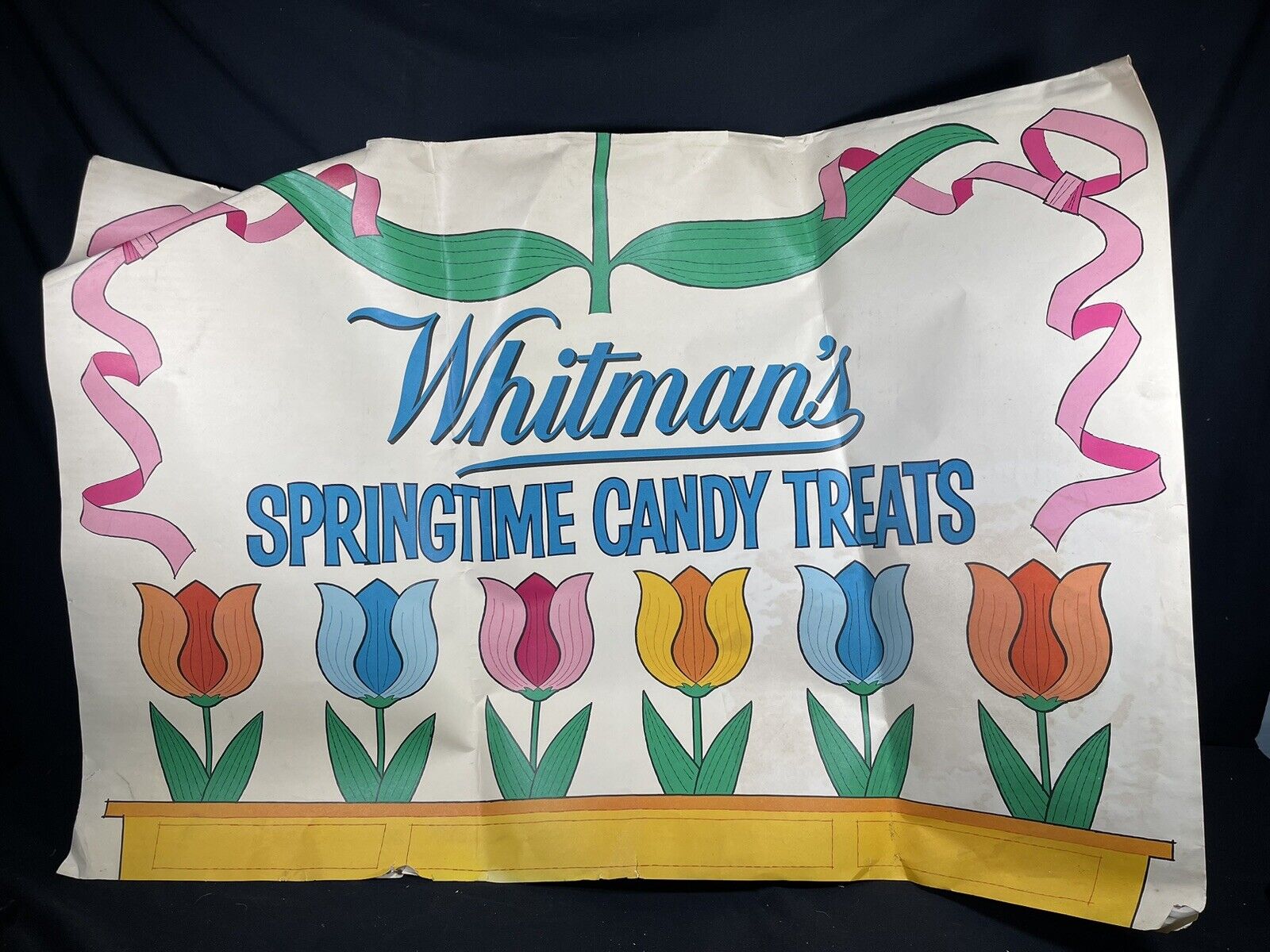 Vintage Whitmans Springtime Candy Treats Paper Advertising Store Display Poster