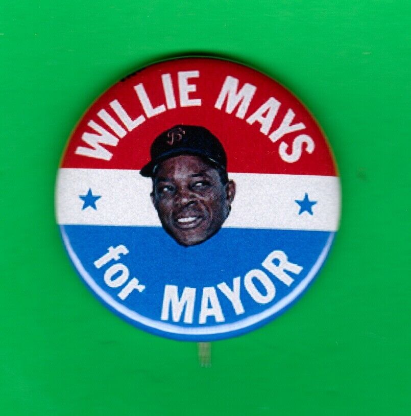 1967 STYLE Willie MAYS for Mayor Topps Baseball PROOF Test Disc RP *PIN*