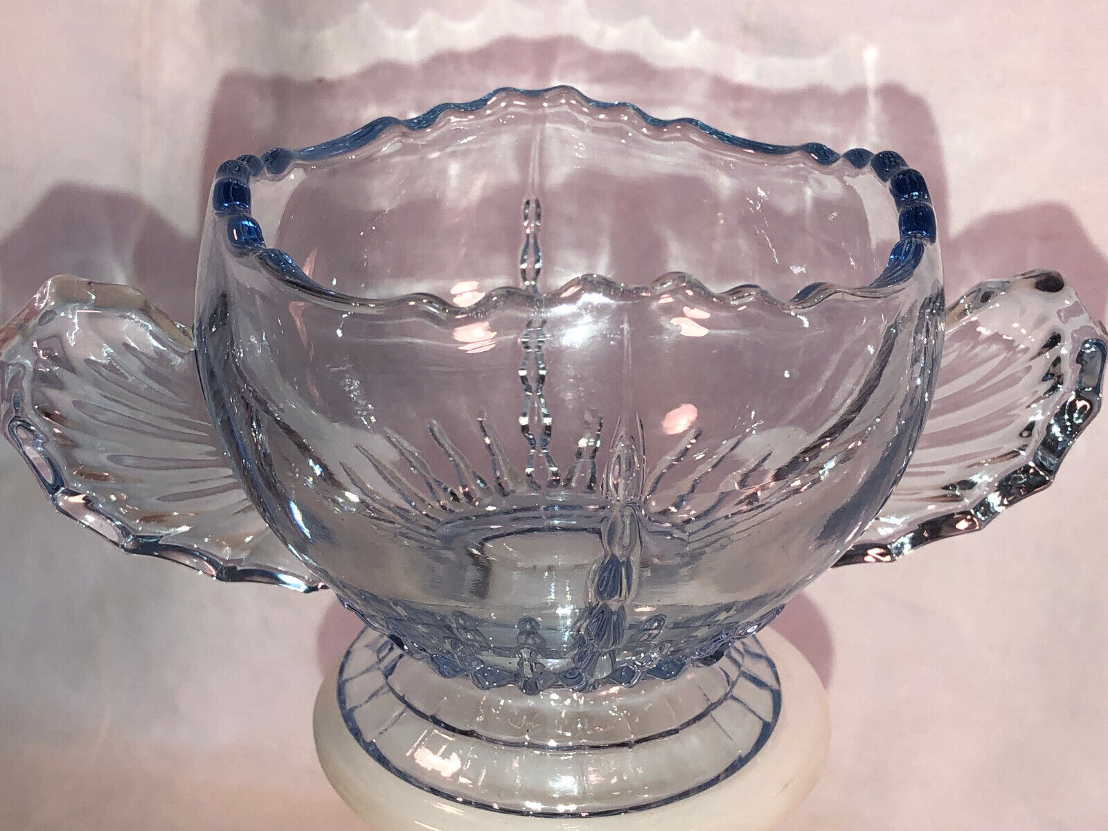 Blue Radiance Sugar Bowl Depression Glass Mint