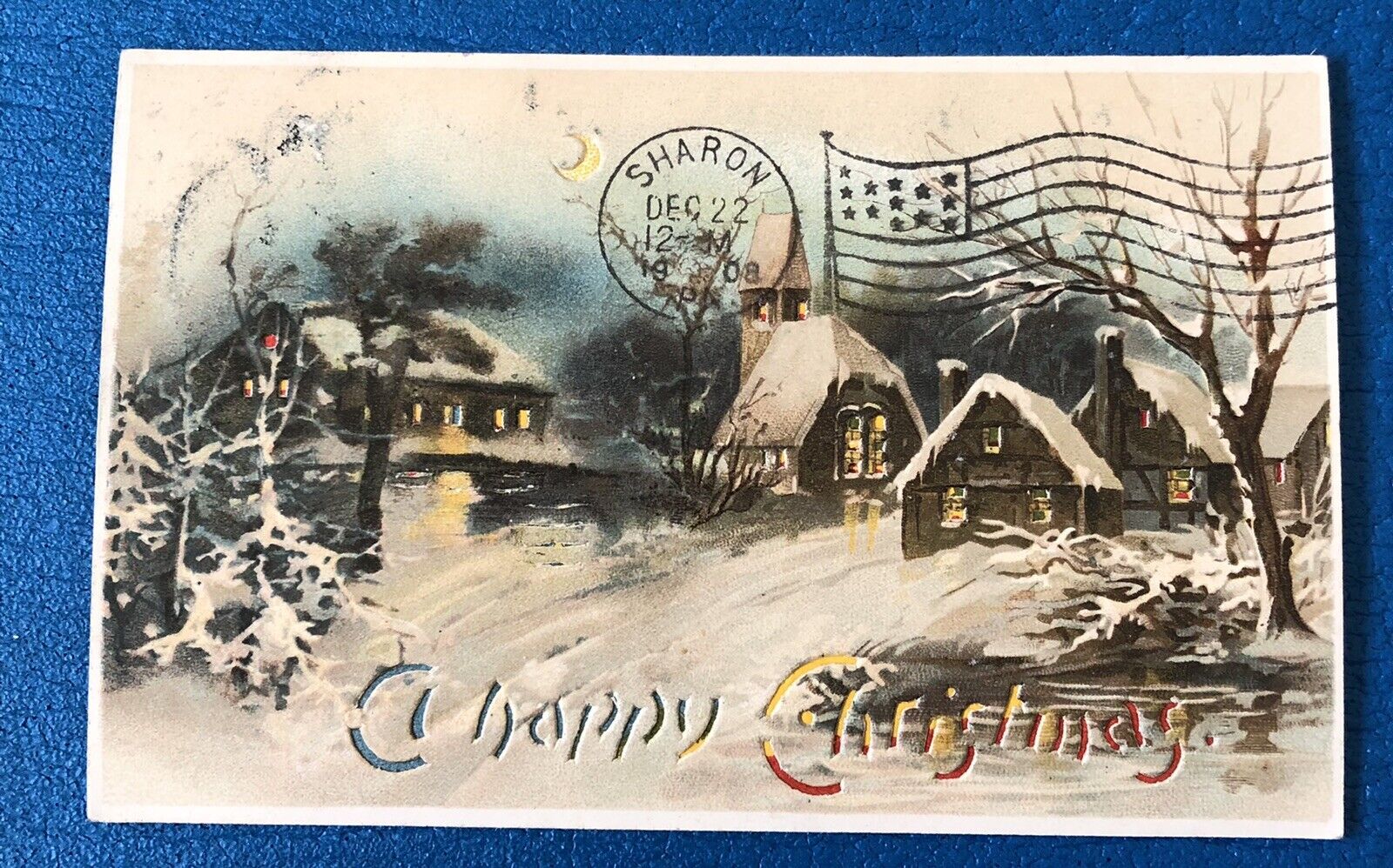 Vintage HTL Christmas Postcard Hold To Light