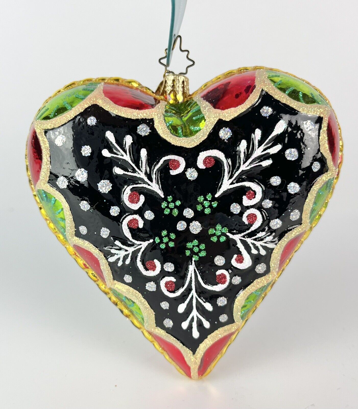 Radko 06 Filigree Heart Retired Glass Christmas Ornament 1012362 Poland NWT