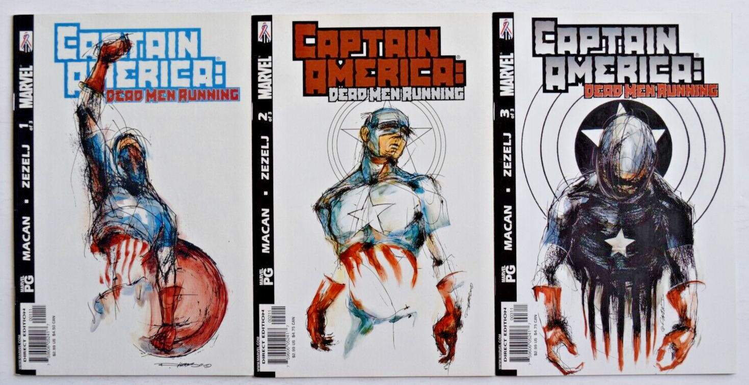 CAPTAIN AMERICA DEAD MEN RUNNING (2002) 3 ISSUE COMPLETE SET#1-3 MARVEL COMICS