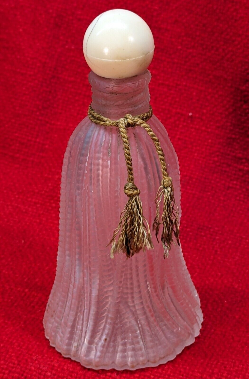 Vintage 1942 Wrisley Gold Tassels Cologne, Frosted Bottle Over 5 Inches Tall