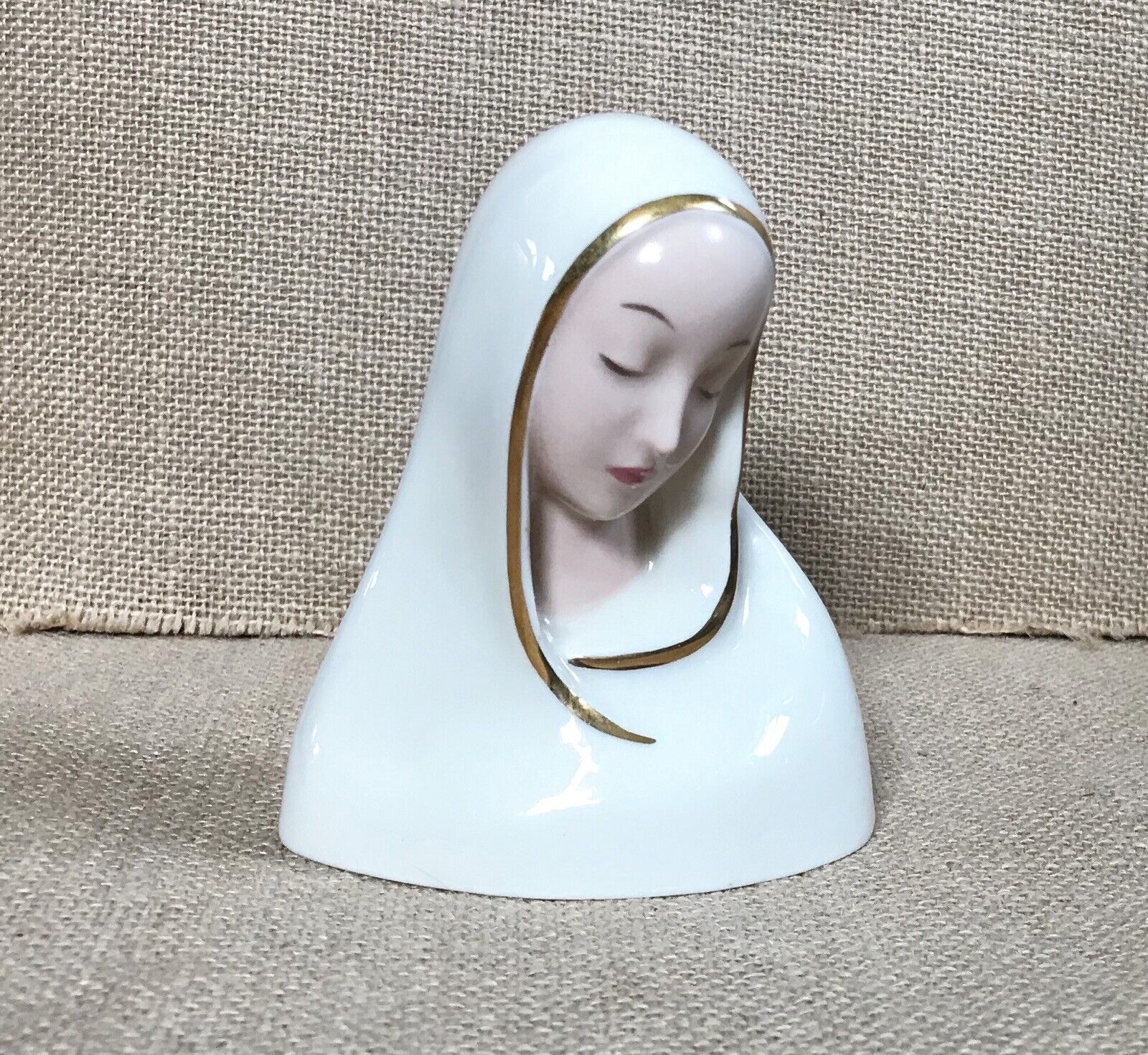 DA Prato Co Hoboken NJ Porcelain Madonna Bust Figurine Virgin Mary Catholic