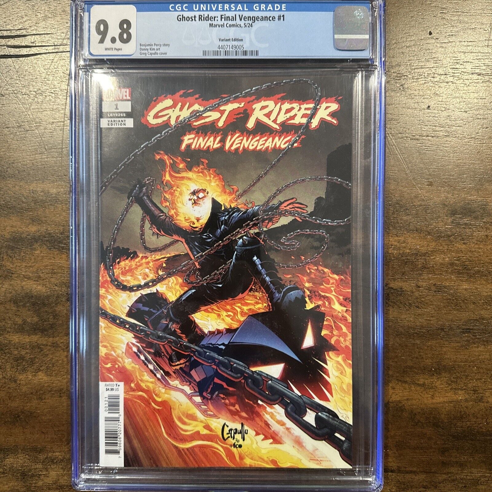 Ghost Rider:Final Vengeance #1 5/24 CGC 9.8 LGY #265 Variant Capullo Cover