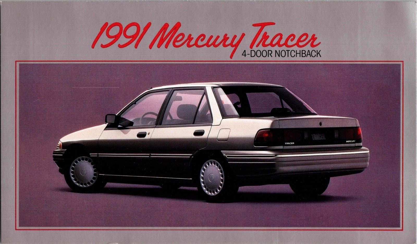 Vintage 1991 Mercury Tracer Notchback Advertising Oversized Dealer Postcard