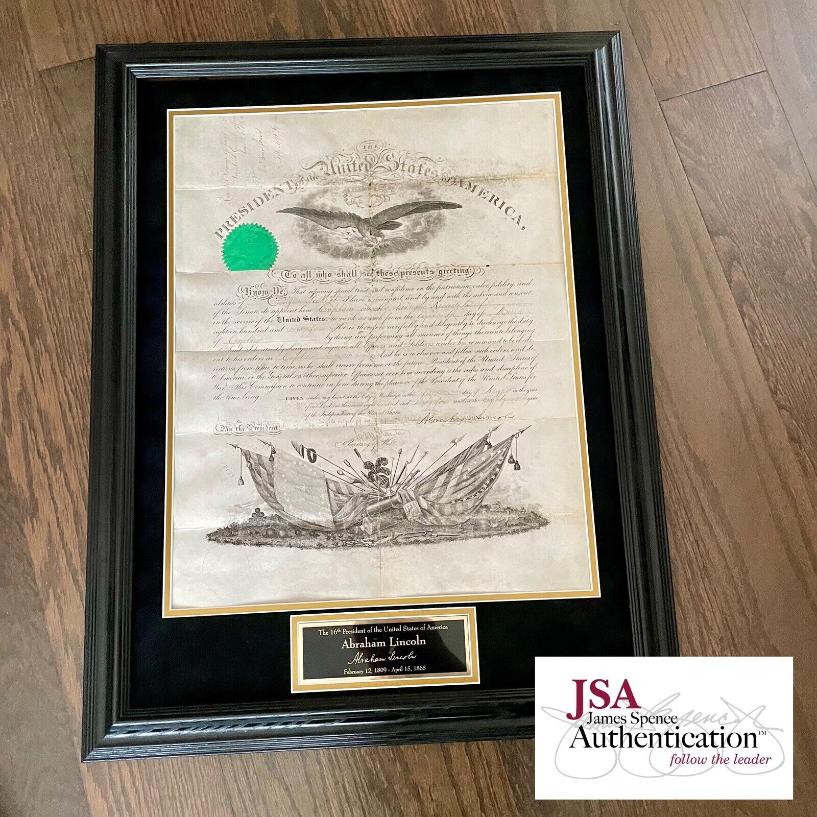 Abraham Lincoln * JSA COA* Autograph Military Appointment Signed * 1864