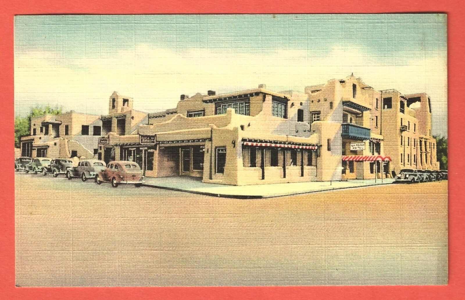 LA FONDA HOTEL, SANTA FE, NEW MEXICO – FRED HARVEY - 1935 Linen Postcard