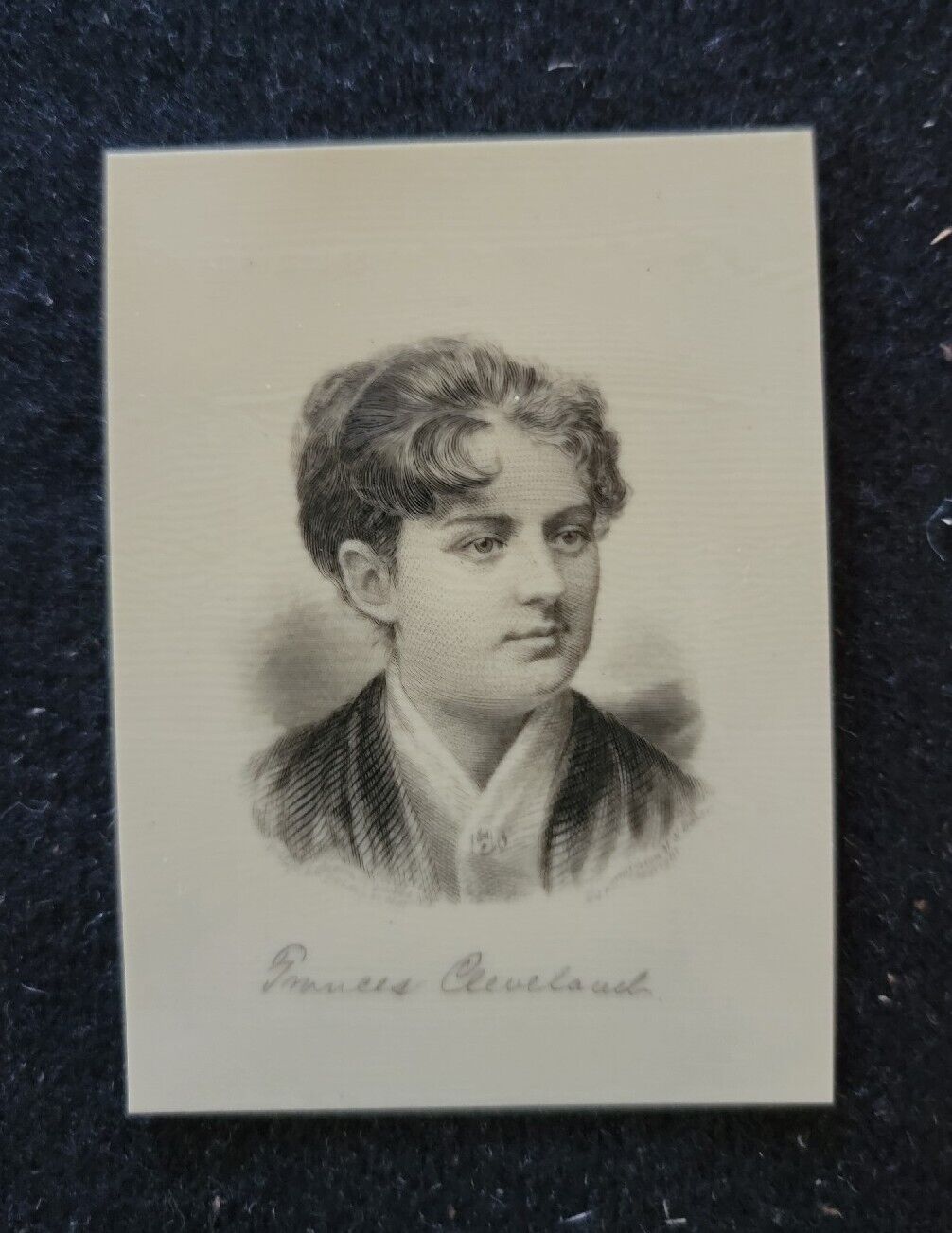 First Lady Frances Cleveland • Engraving On Glossy Card • Mrs. Grover Cleveland 