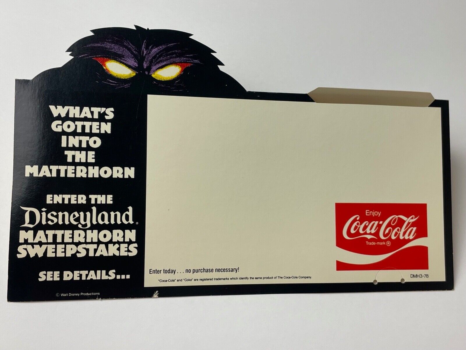 1978 Disneyland Coca-Cola YETI Matterhorn store display