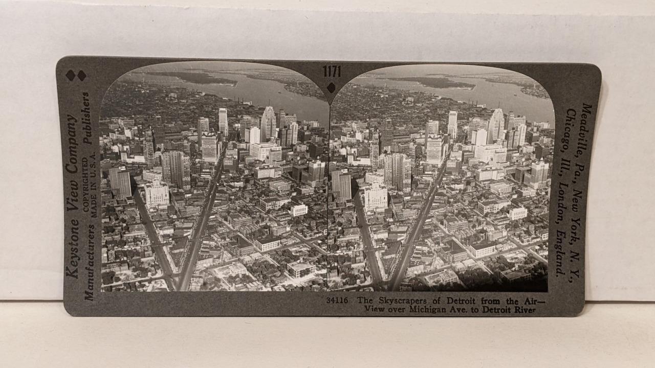 a576, Keystone SV; The Skyscrapers of Detroit from the Air; 1171-34116, 1930s