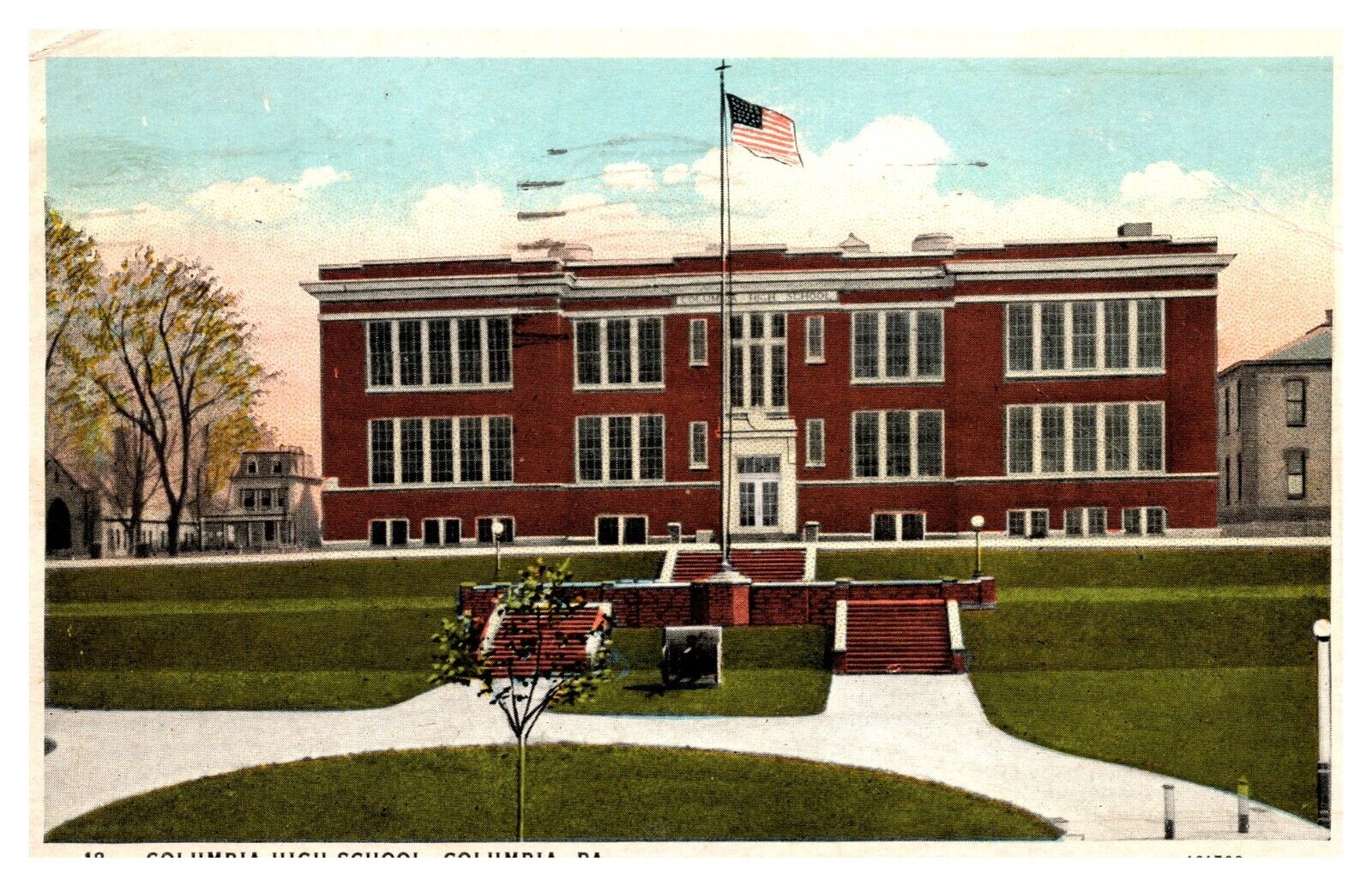 postcard Columbia High School Columbia Pennsylvania 8584
