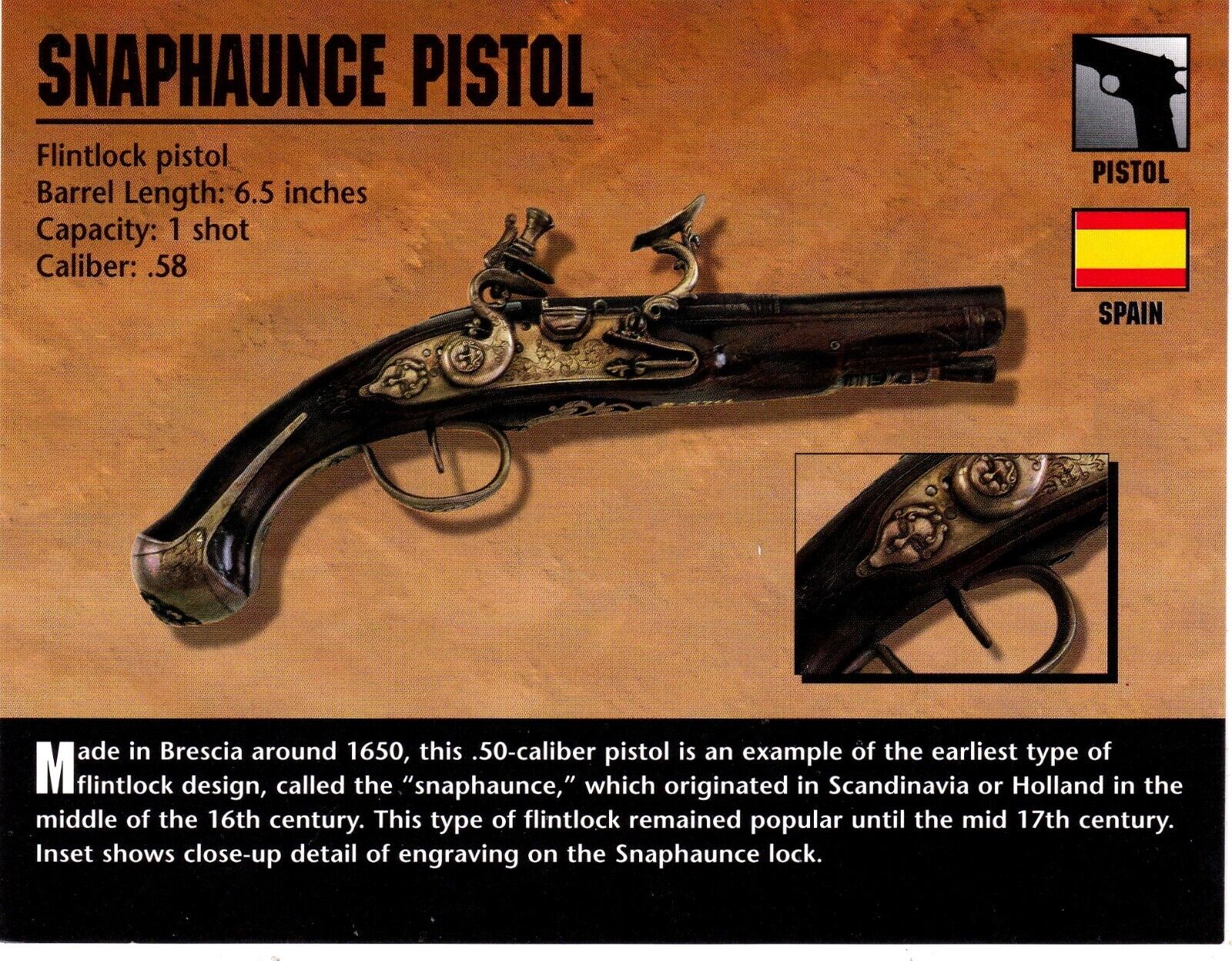 Snaphaunce Pistol Classic Firearms Photo Card u