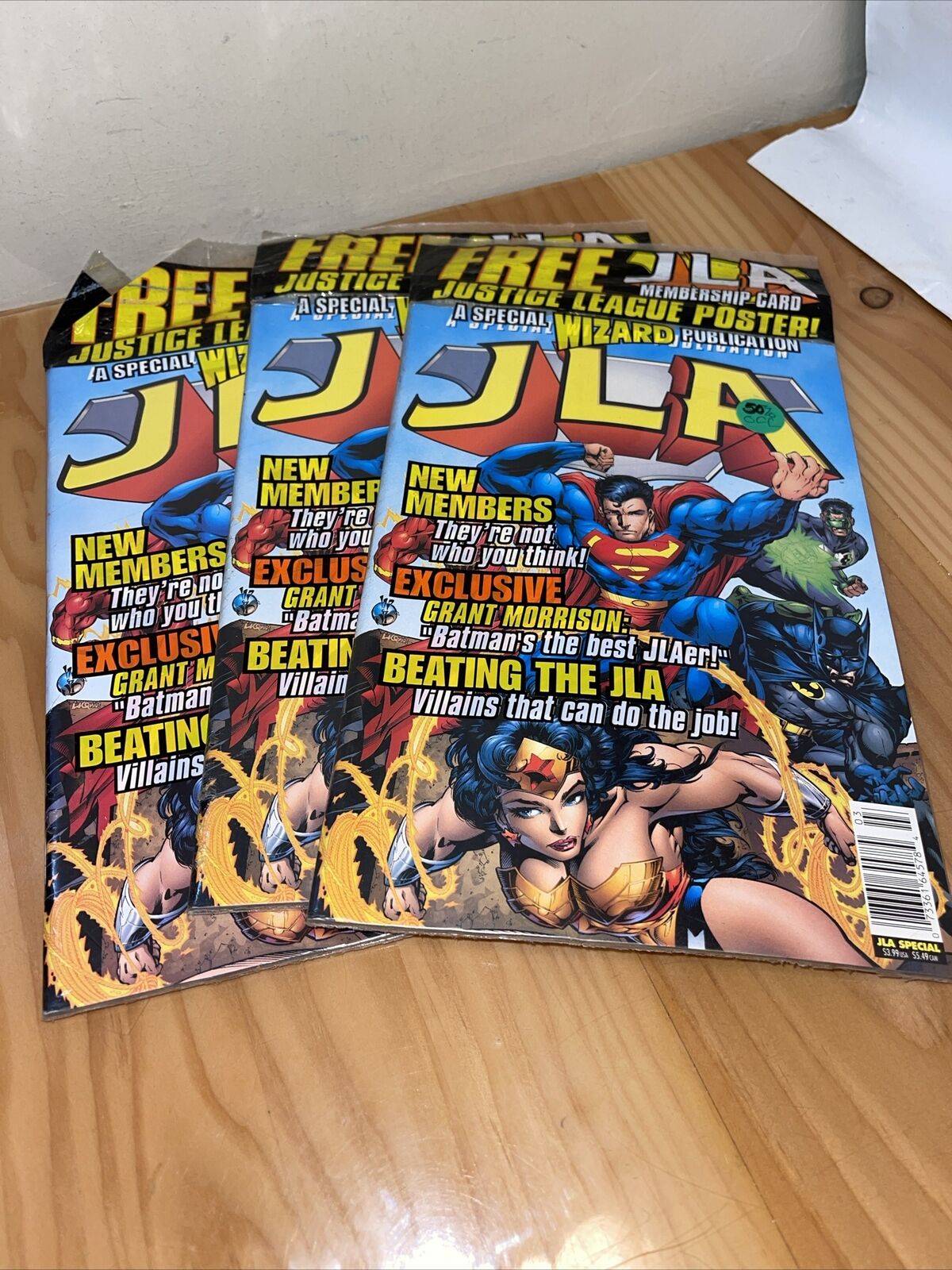 1-1997 JLA MAGAZINE SPECIAL WIZARD SUPERMAN BATMAN WONDER WOMAN Sealed W/ Insert