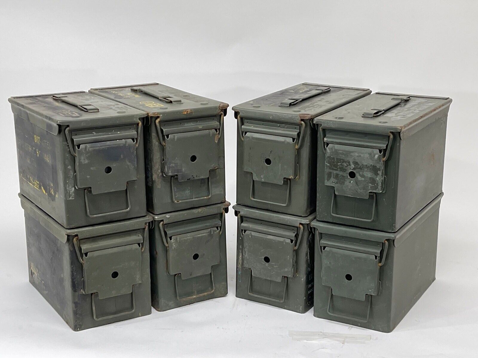 50 Cal Metal Ammo Can – Military Steel Box Ammo Storage - Used - 8 Pack