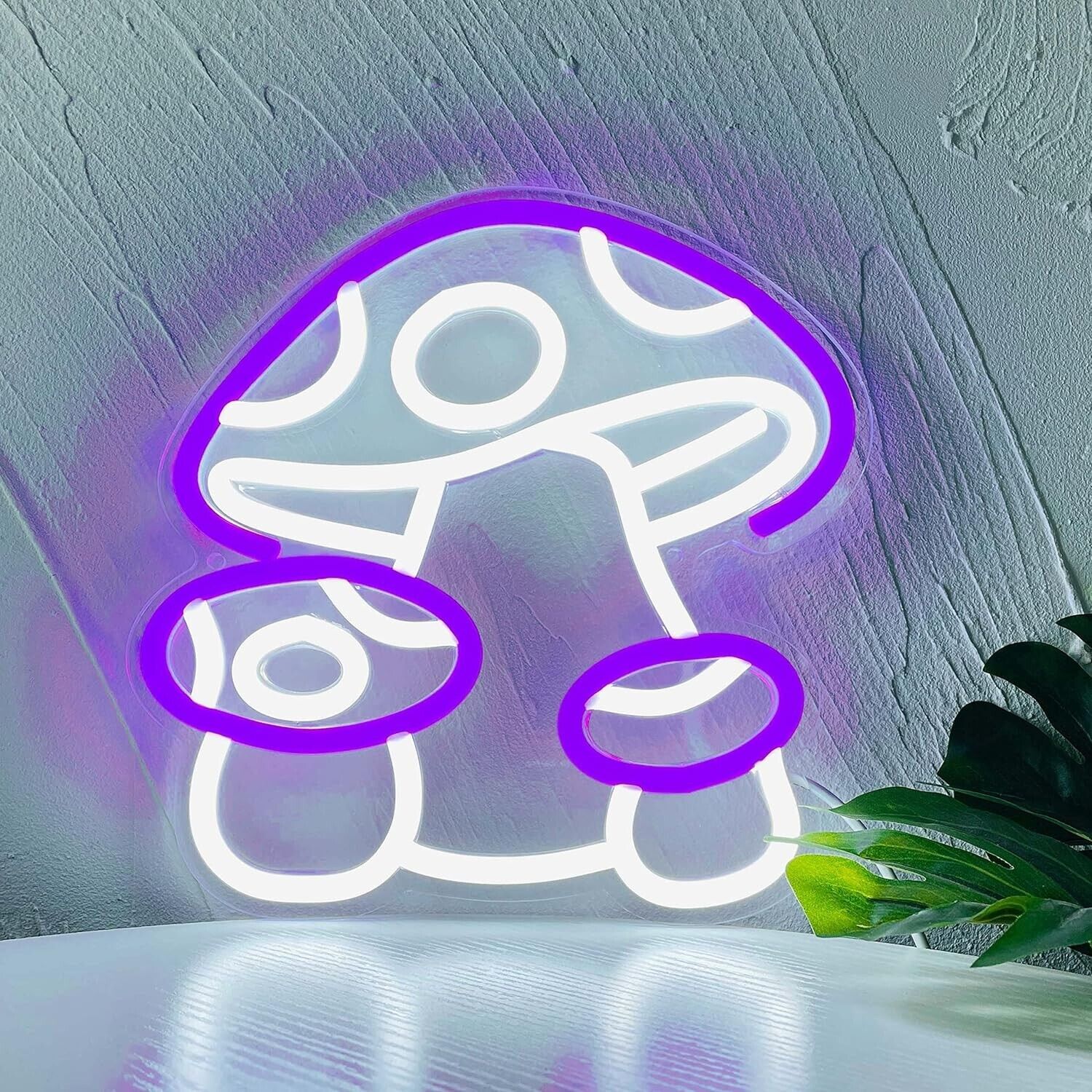 Mushroom Neon Sign Dimmable LED Neon Light Wall Art for Kids Room Decor Bedro...