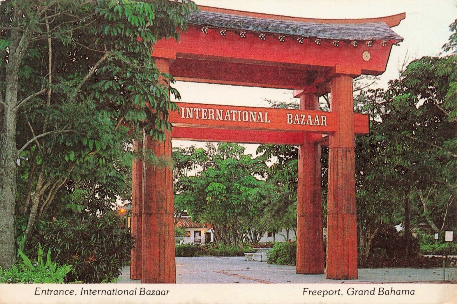 Postcard Entrance, International Bazaar, Freeport, Grand Bahama Vintage