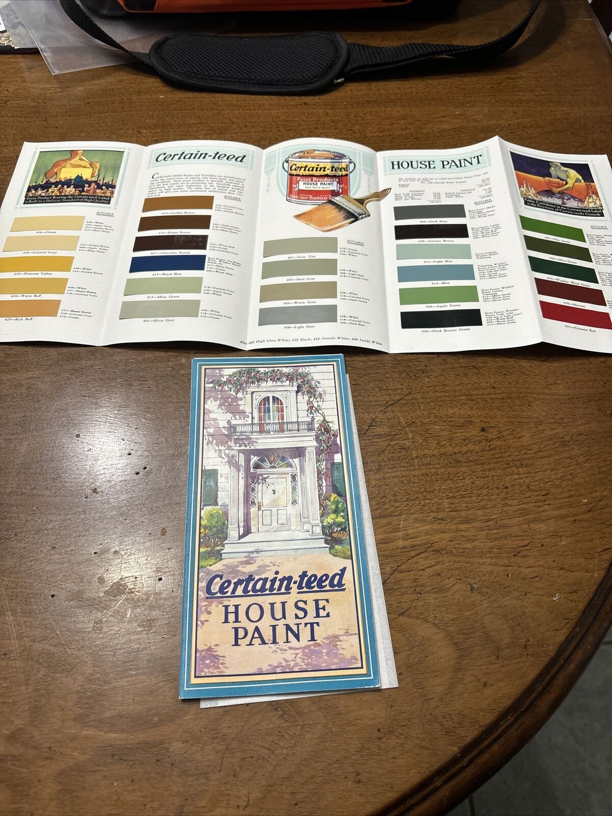 AntiquCERTAIN-TEED HOUSE PAINT SWATCHES old advertising brochure Rare