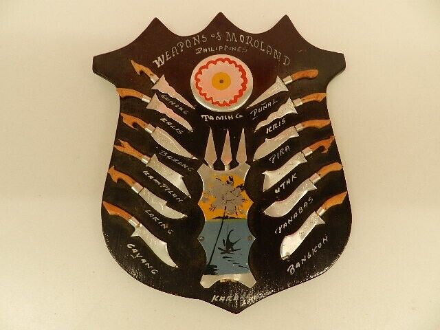 Weapons of Moroland  PHILIPPINES Wood Shield Wall Plaque