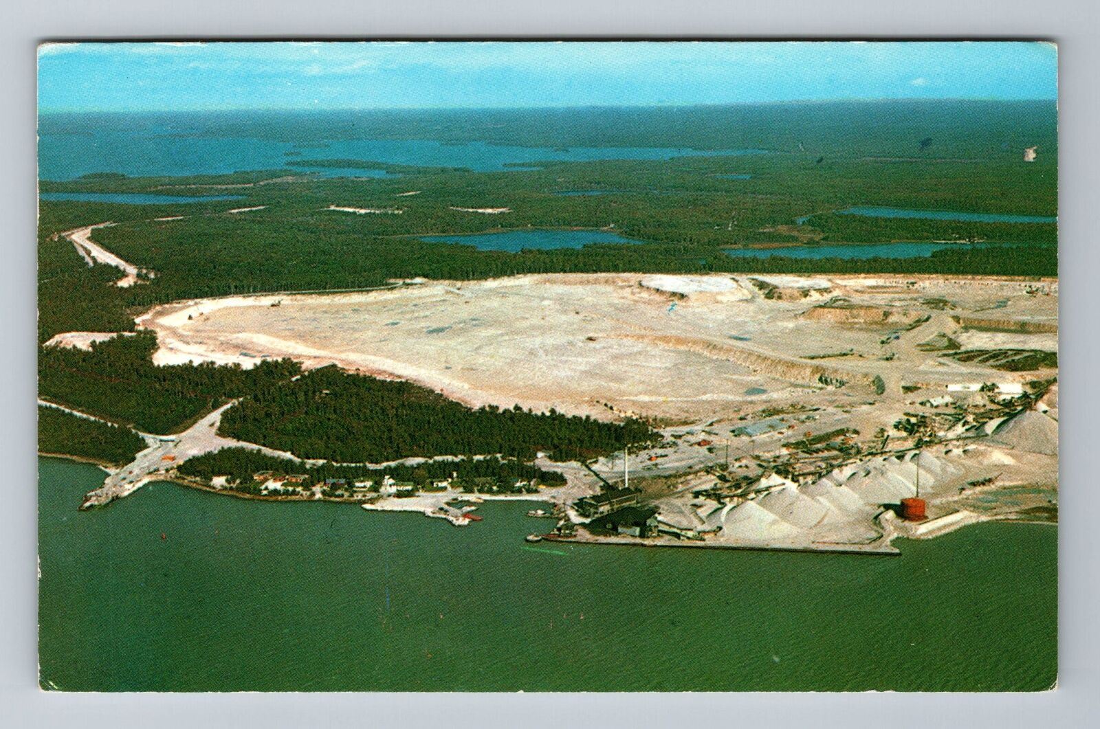Drummond Island MI-Michigan, Dolomite Quarry, Ferry Landing Vintage Postcard