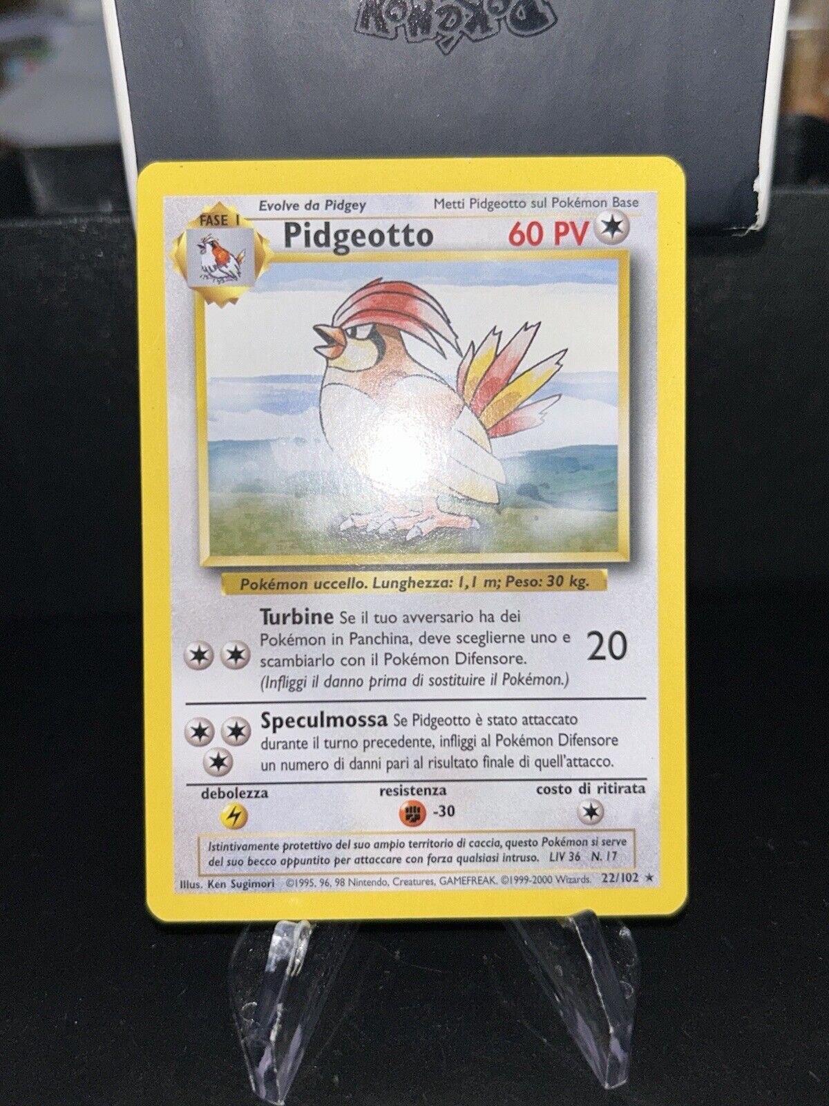 Pokemon Card Pidgeotto 22/102 Ita Old Near Mint Base Set