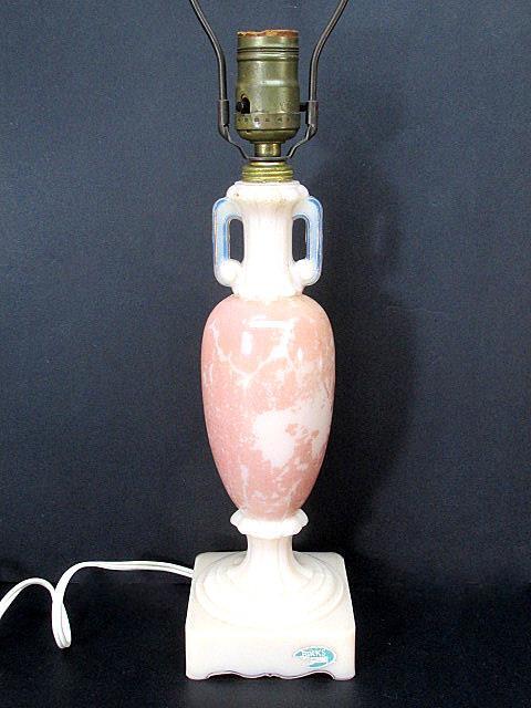 Aladdin Alacite Glass Electric Table Lamp c1940's Retailed by Birks