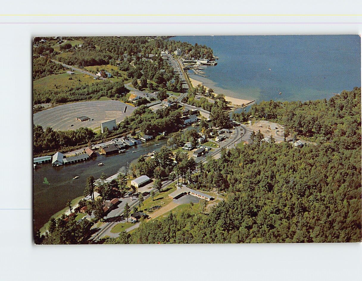 Postcard Aerial View of Beautiful Weirs Beach New Hampshire USA