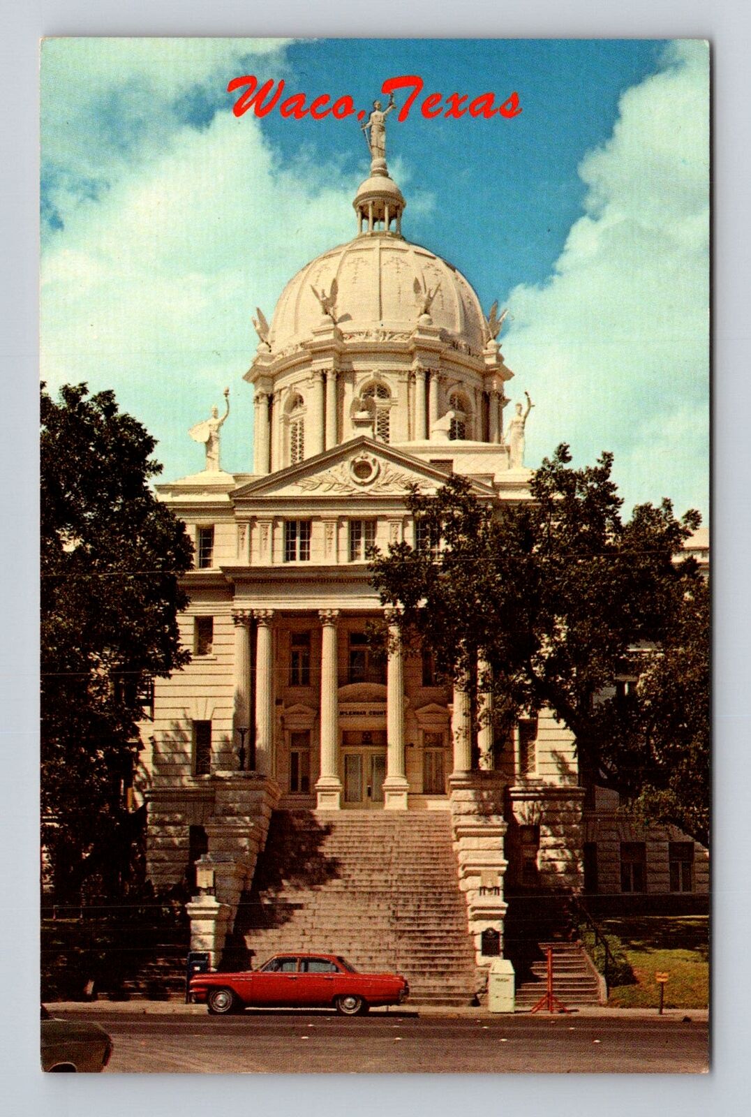Waco TX-Texas, McLennan County Courthouse, Antique, Vintage Souvenir Postcard