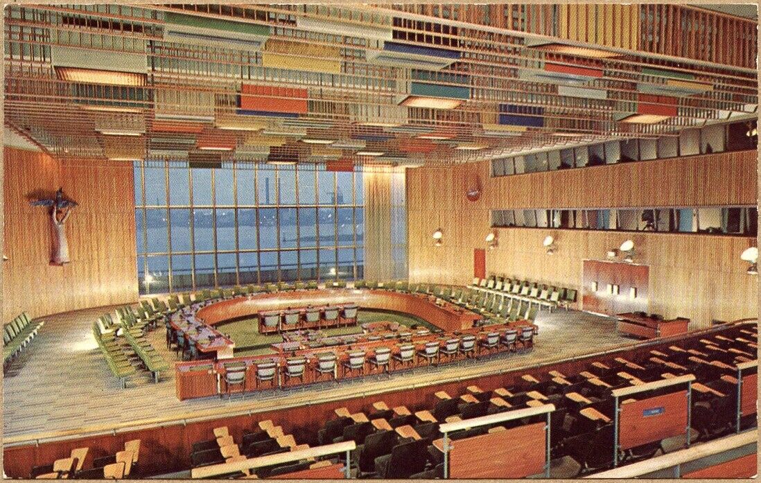 New York City NY United Nations Trusteeship Council Chamber Postcard