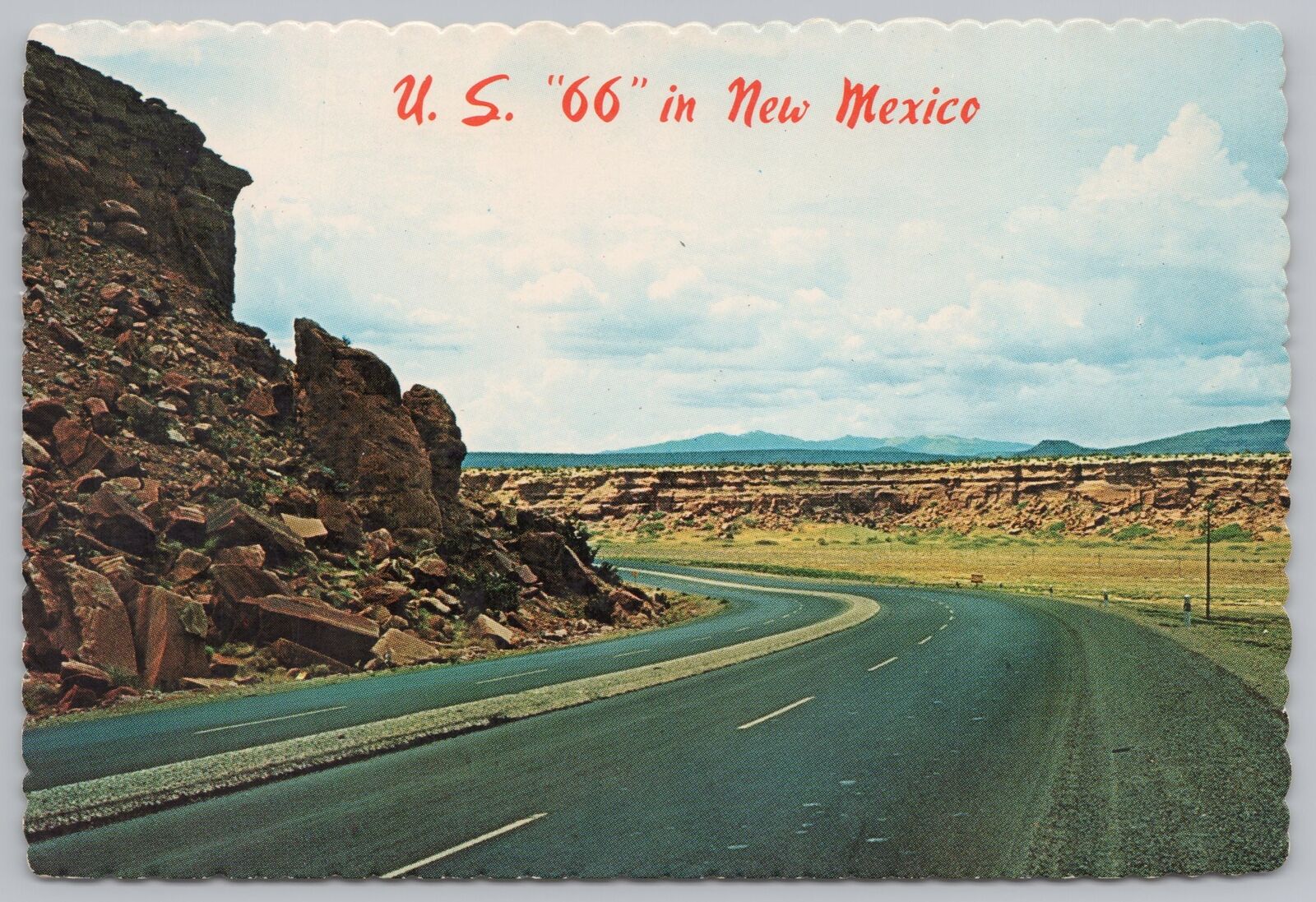 State View~US 66 Near Grants New Mexico~Continental Postcard