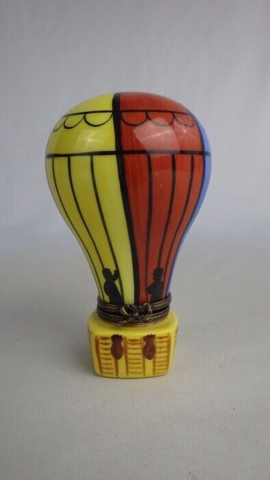 Limoges France Hot Air Balloon 3½” Porcelain Trinket Box
